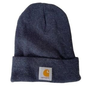 Carhartt Beanie Navy Blue Knit Winter Stocking Hat Unisex One Size Fits All